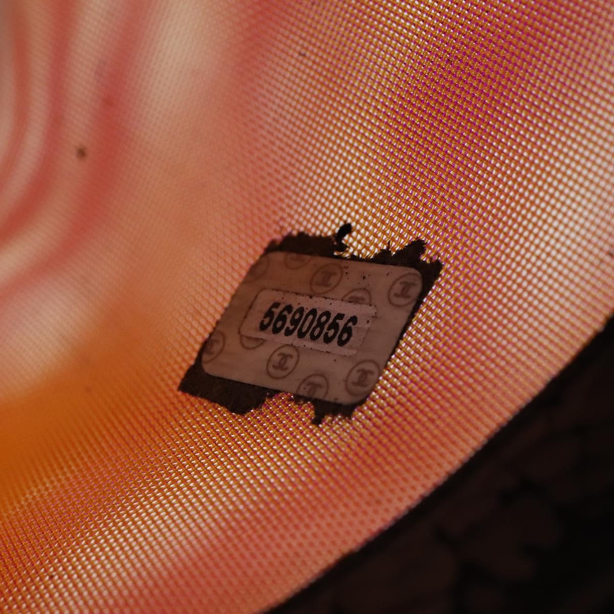 CHANEL Hand Bag Nylon Red CC Auth EC1000