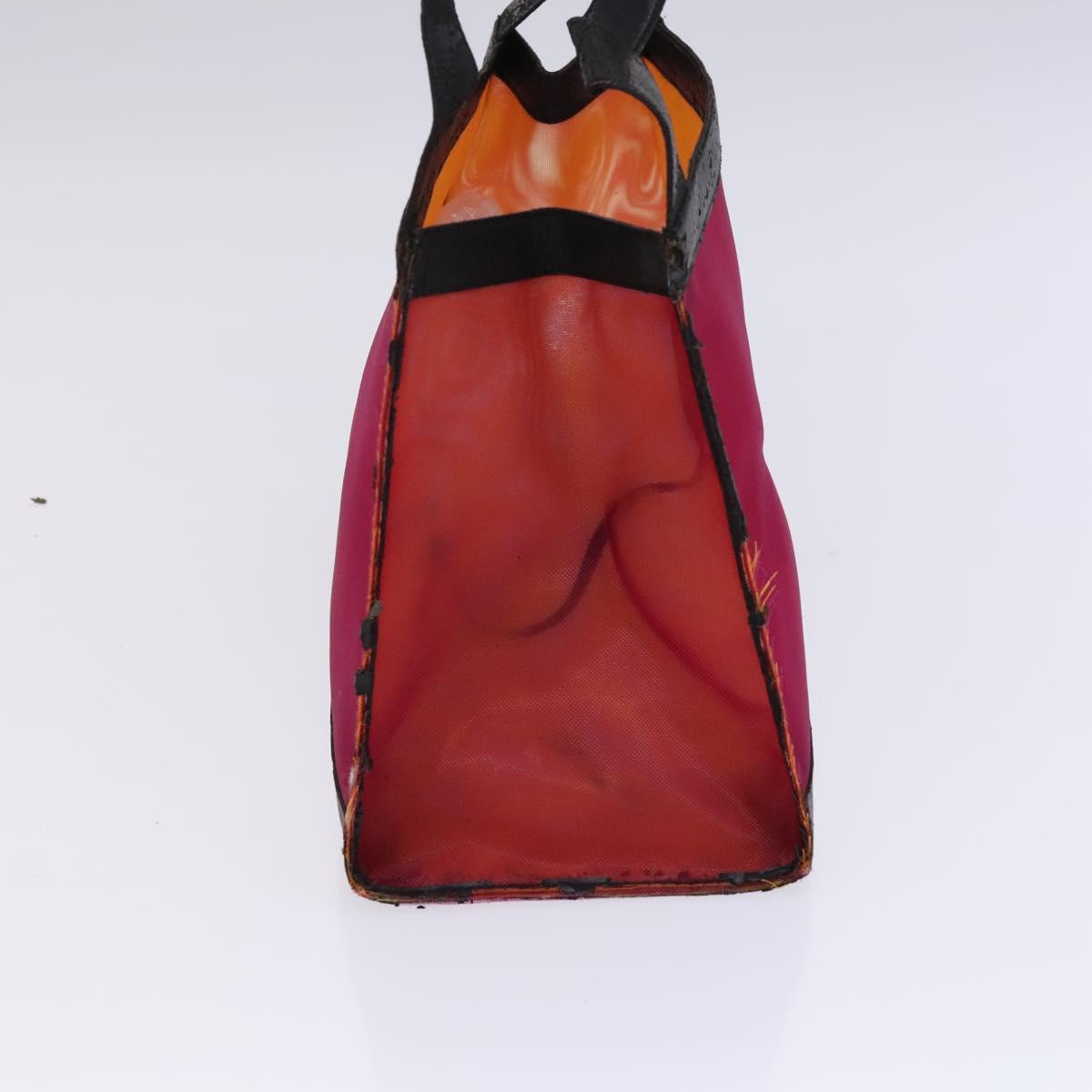 CHANEL Hand Bag Nylon Red CC Auth EC1000