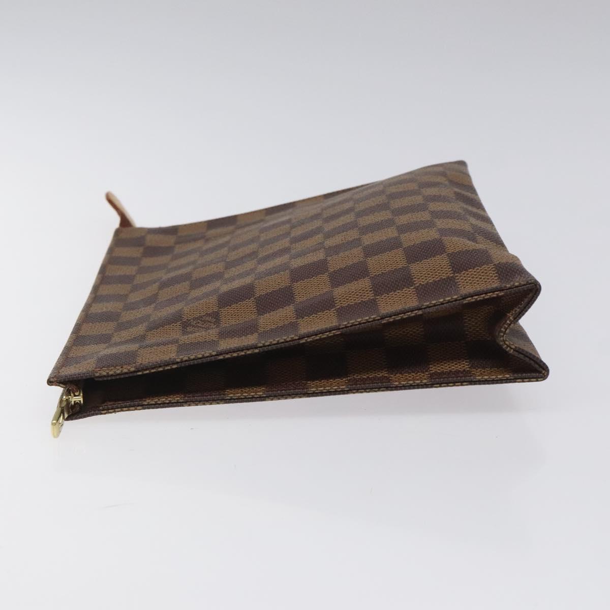 LOUIS VUITTON Damier Ebene Poche Toilette 26 Pouch N47543 LV Auth EC1007