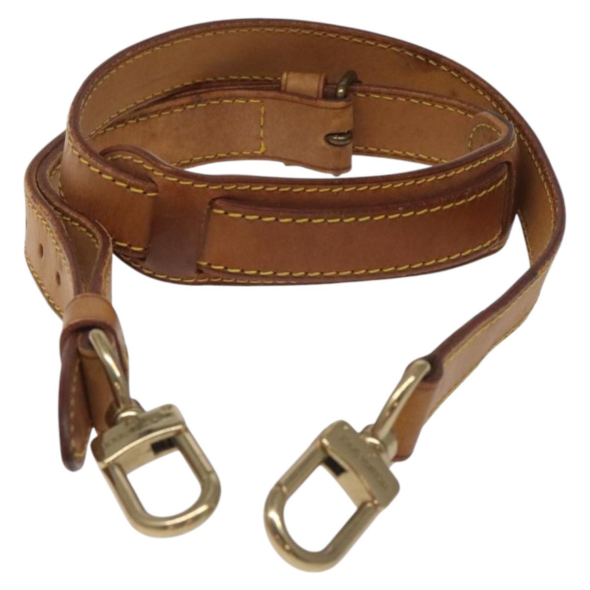 LOUIS VUITTON Adjustable Shoulder Strap Leather 35.4""-42.5"" Beige Auth EC1013