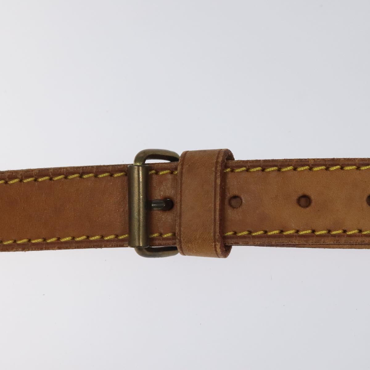 LOUIS VUITTON Adjustable Shoulder Strap Leather 35.4""-42.5"" Beige Auth EC1013