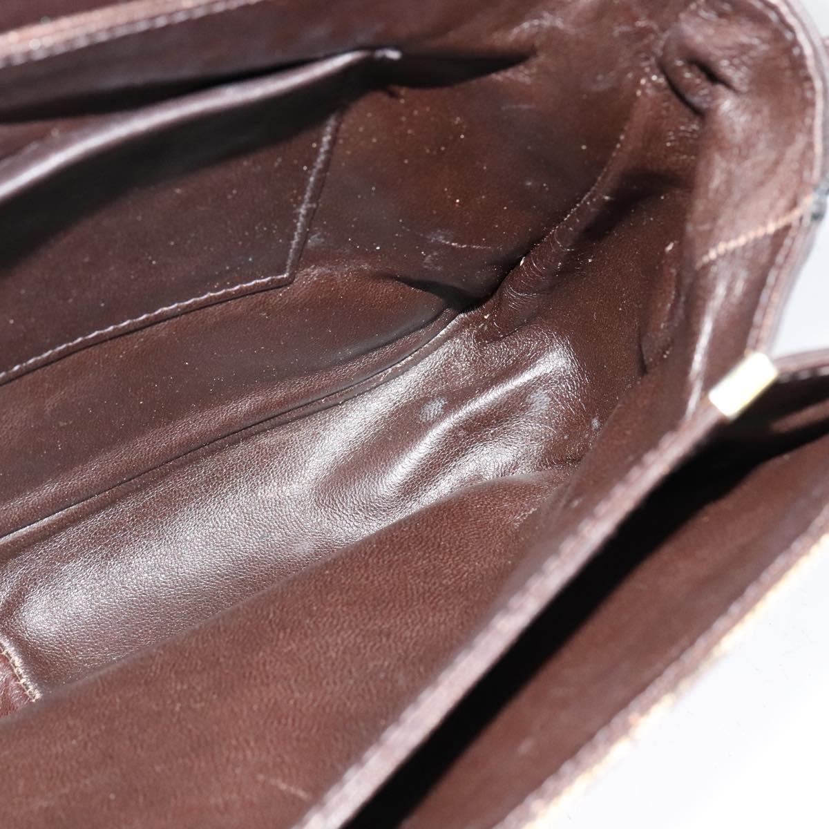 CELINE C Sulky Shoulder Bag Canvas Beige Auth EC1017