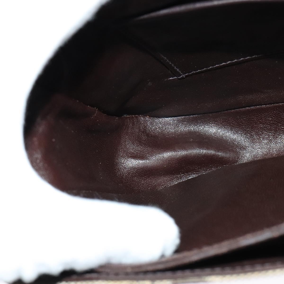 CELINE C Sulky Shoulder Bag Canvas Beige Auth EC1017