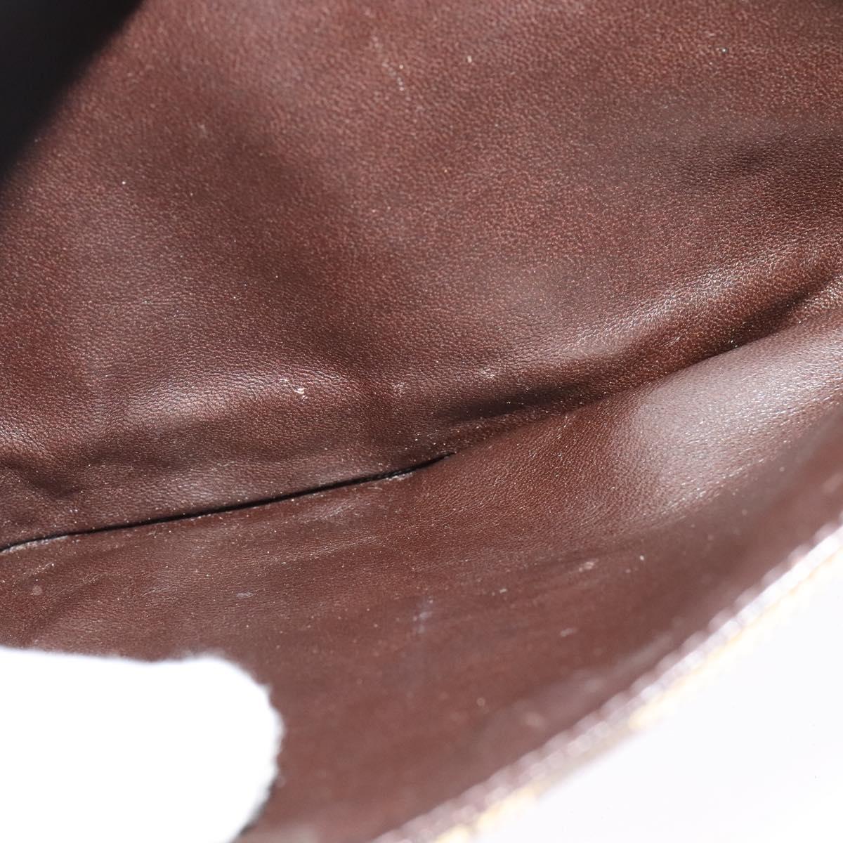 CELINE C Sulky Shoulder Bag Canvas Beige Auth EC1017