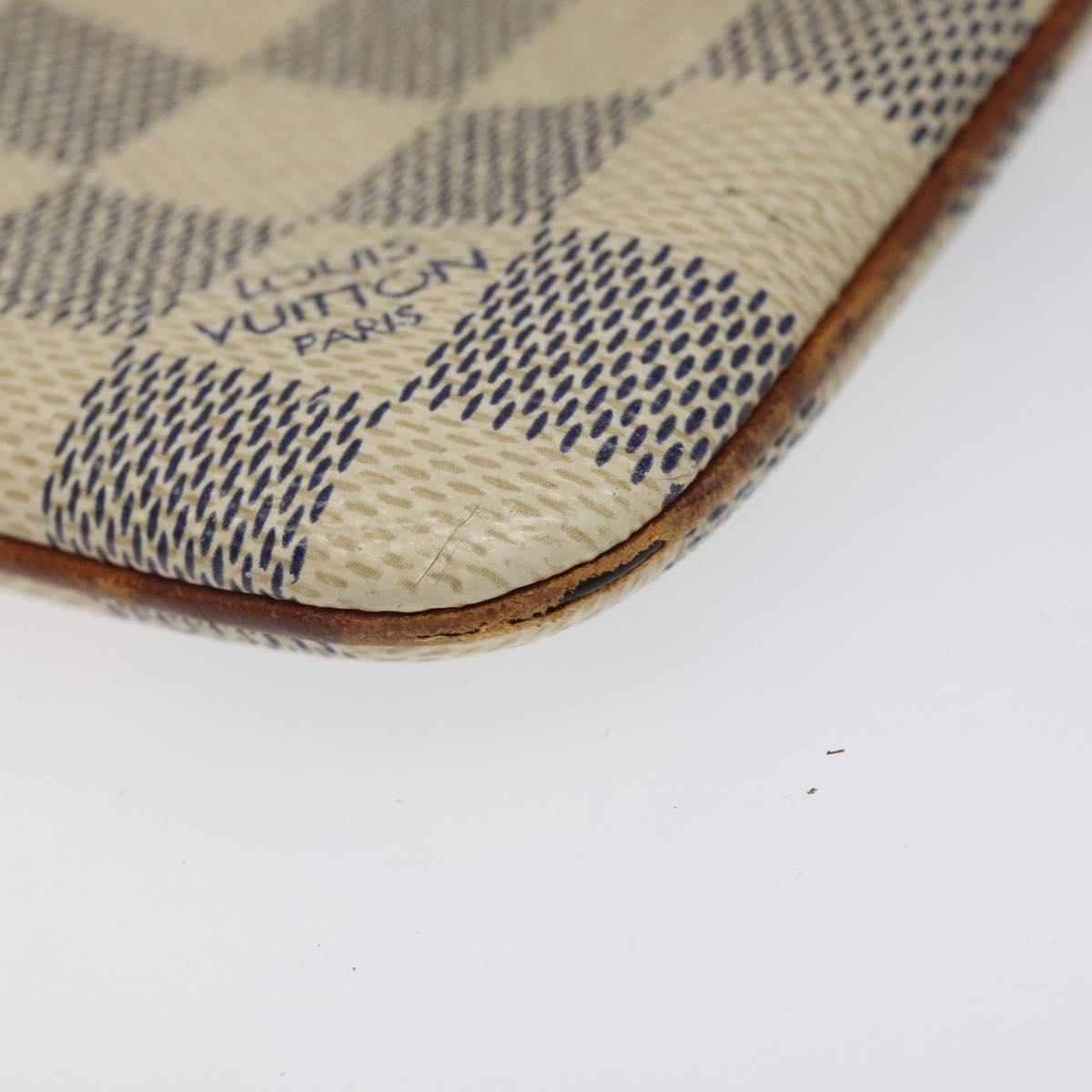 LOUIS VUITTON Damier Azur Etui Telephonne MM Cell Phone Case N60026 Auth EC1032