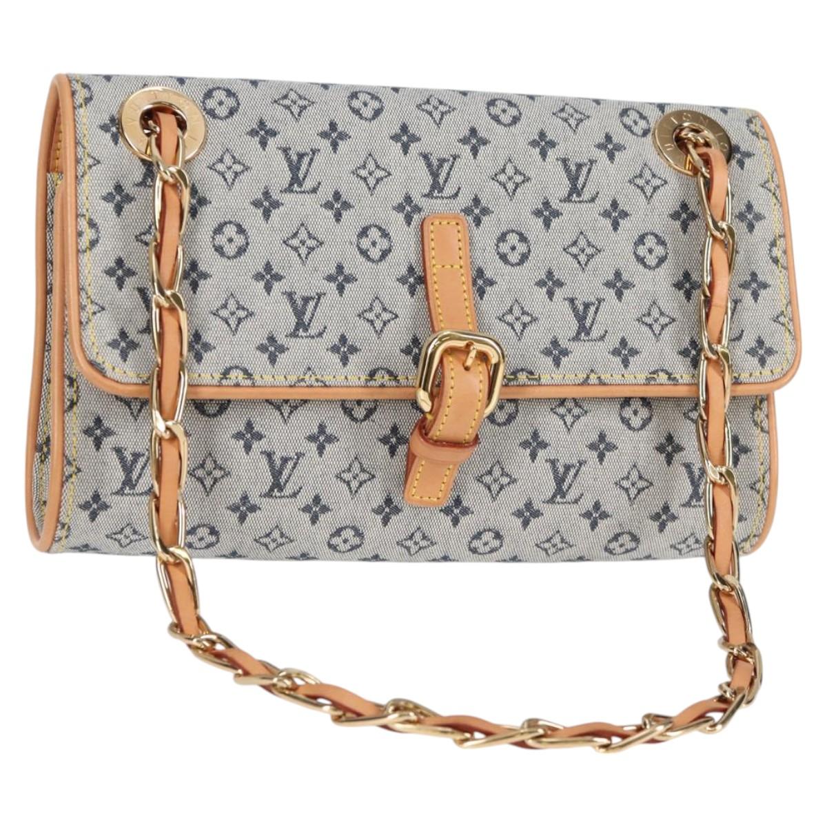 LOUIS VUITTON Monogram Mini Camille Chain Shoulder Bag Blue M92002 Auth EC1035AM