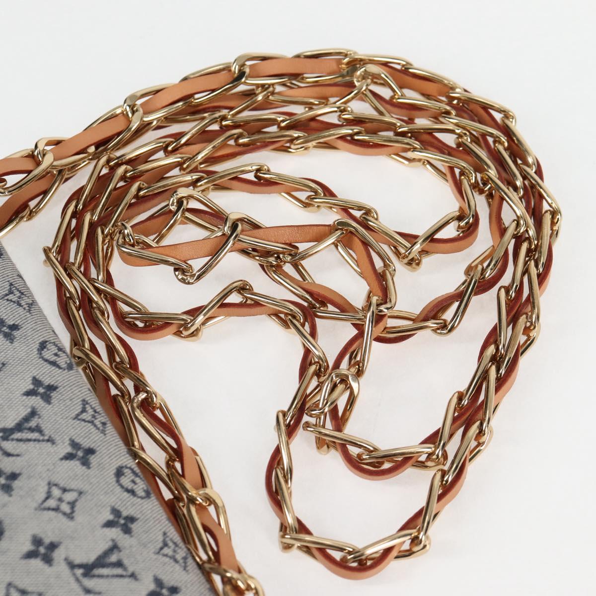 LOUIS VUITTON Monogram Mini Camille Chain Shoulder Bag Blue M92002 Auth EC1035AM