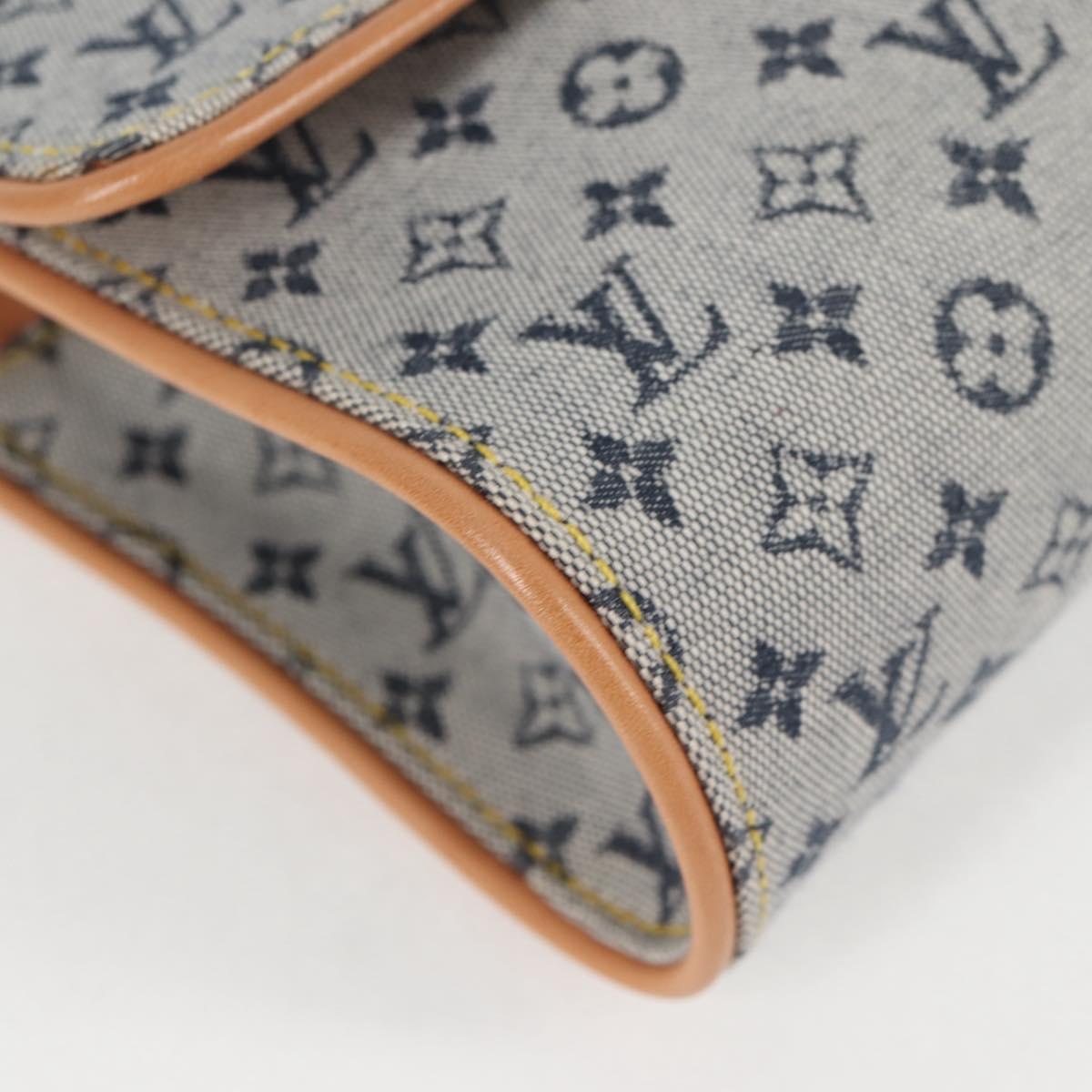 LOUIS VUITTON Monogram Mini Camille Chain Shoulder Bag Blue M92002 Auth EC1035AM