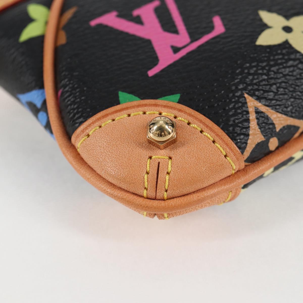 LOUIS VUITTON Multicolor Pochette Mira PM Pouch Black M60099 LV Auth EC1036SM