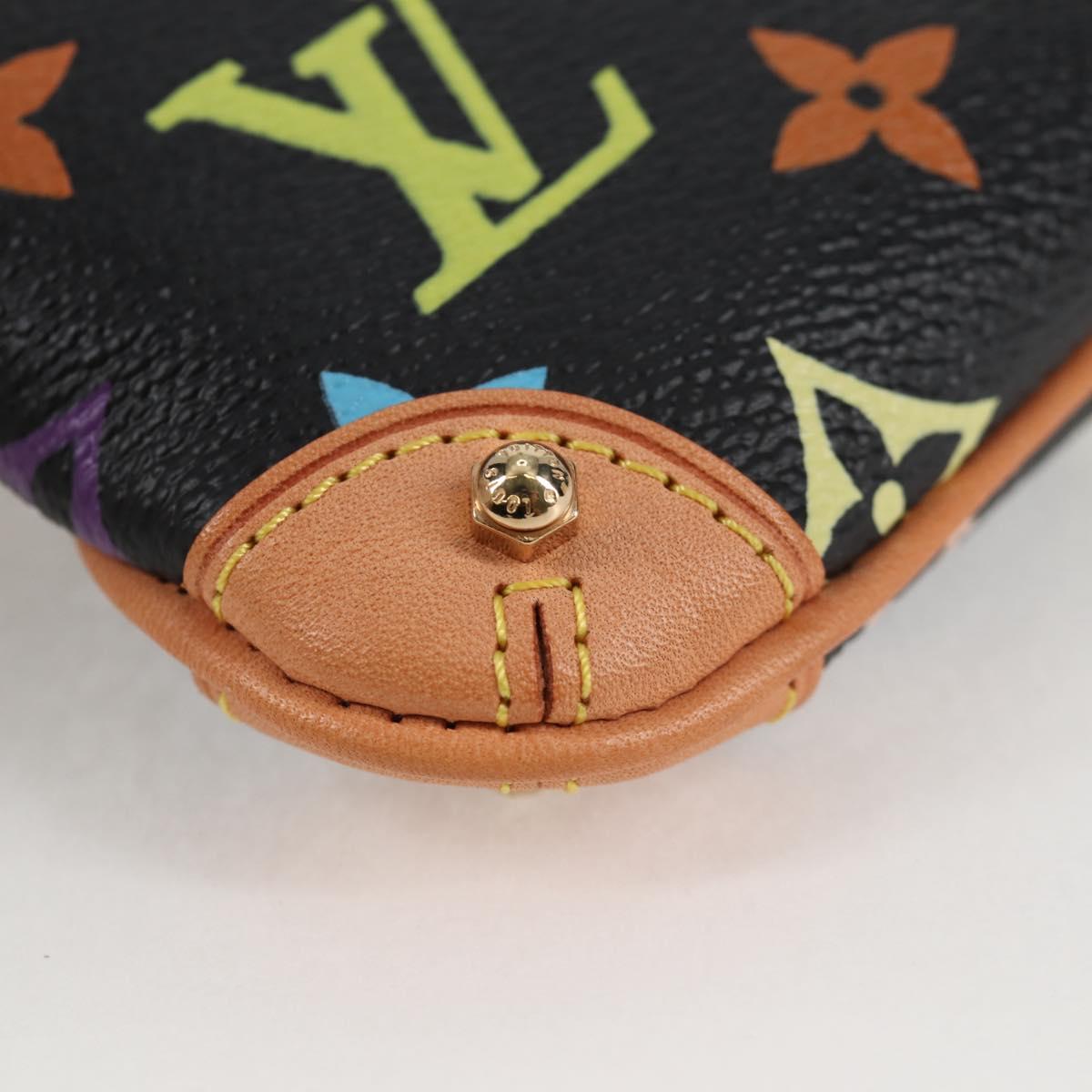 LOUIS VUITTON Multicolor Pochette Mira PM Pouch Black M60099 LV Auth EC1036SM