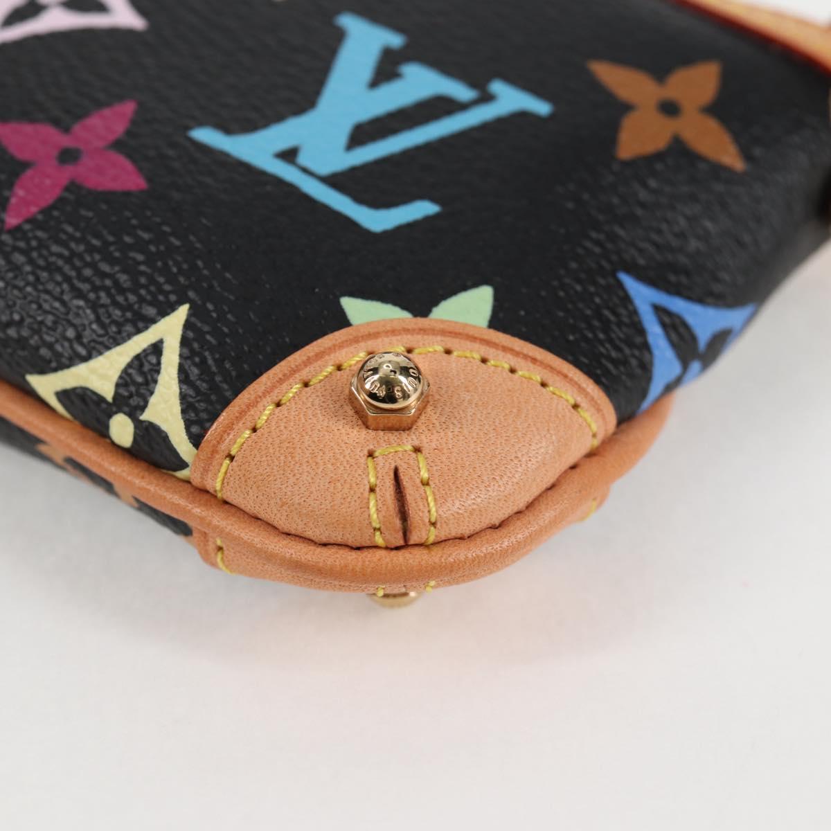 LOUIS VUITTON Multicolor Pochette Mira PM Pouch Black M60099 LV Auth EC1036SM