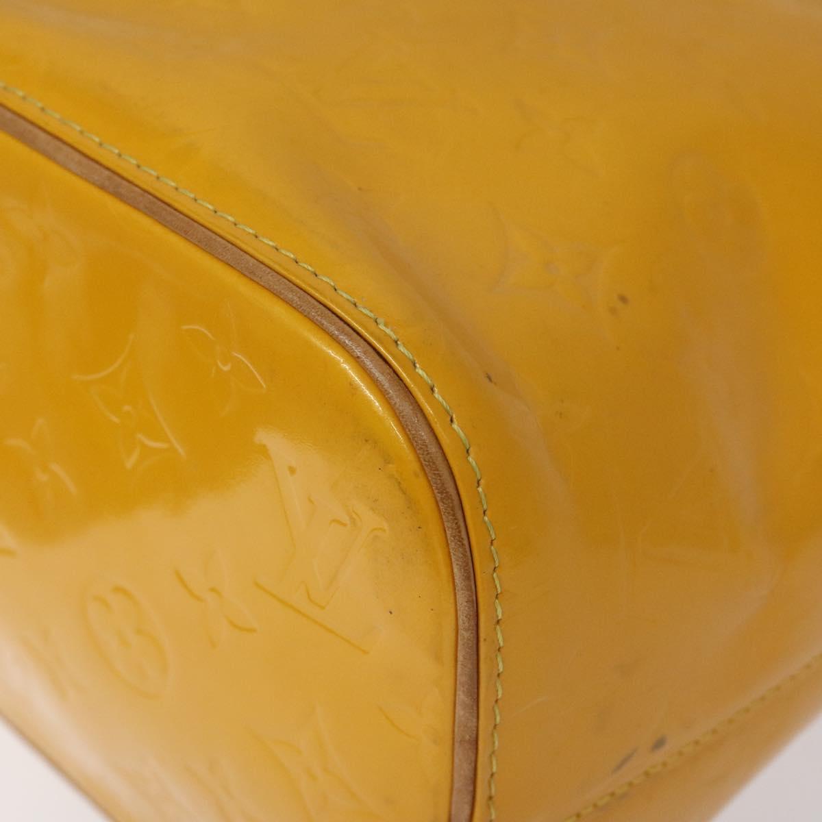 LOUIS VUITTON Monogram Vernis Houston Hand Bag Jaune M91121 LV Auth EC113