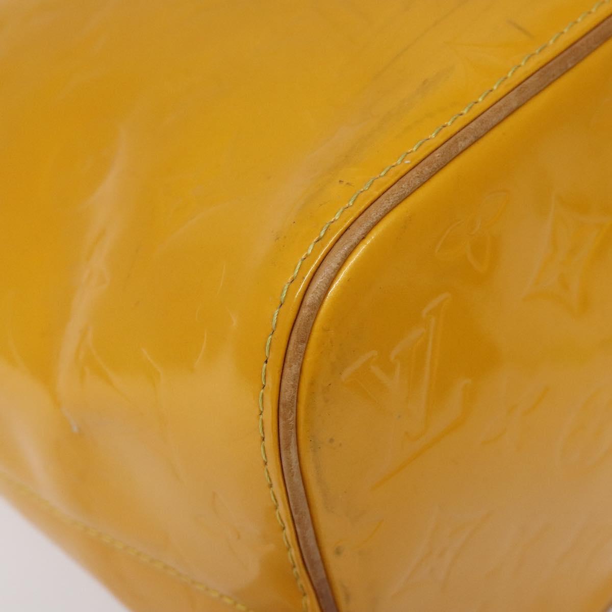 LOUIS VUITTON Monogram Vernis Houston Hand Bag Jaune M91121 LV Auth EC113