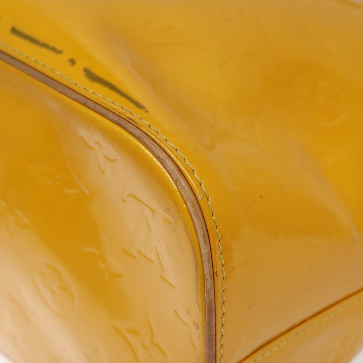 LOUIS VUITTON Monogram Vernis Houston Hand Bag Jaune M91121 LV Auth EC113