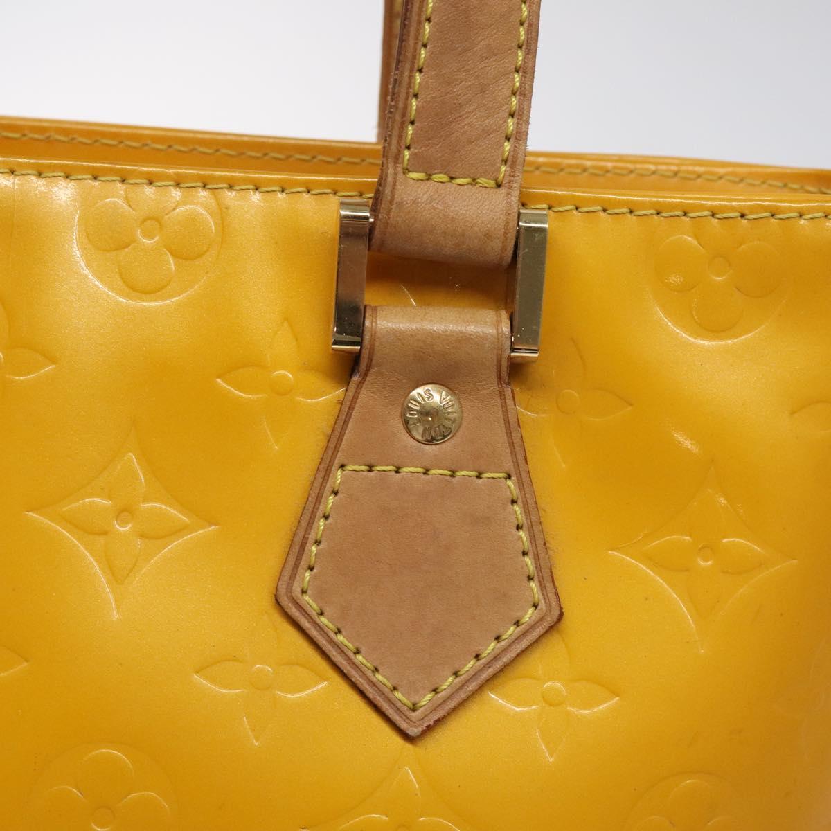 LOUIS VUITTON Monogram Vernis Houston Hand Bag Jaune M91121 LV Auth EC113