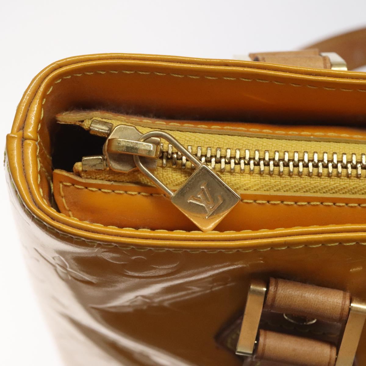 LOUIS VUITTON Monogram Vernis Houston Hand Bag Jaune M91121 LV Auth EC113