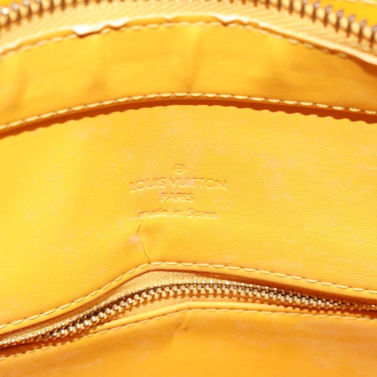 LOUIS VUITTON Monogram Vernis Houston Hand Bag Jaune M91121 LV Auth EC113