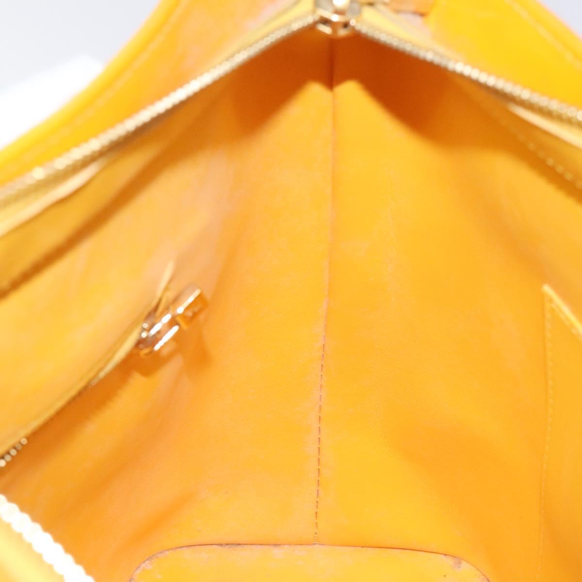 LOUIS VUITTON Monogram Vernis Houston Hand Bag Jaune M91121 LV Auth EC113