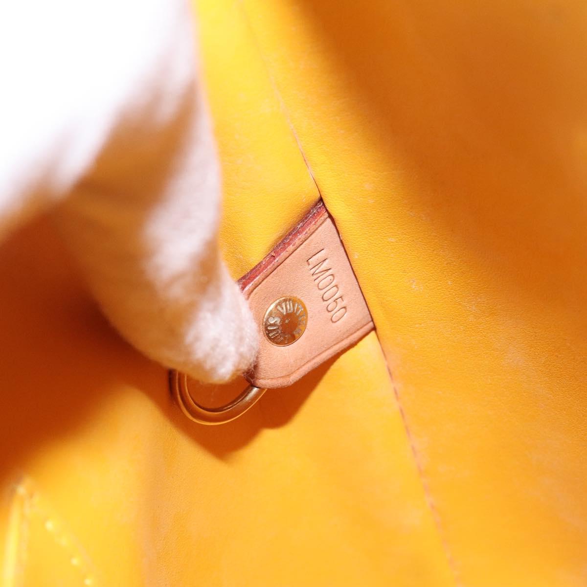 LOUIS VUITTON Monogram Vernis Houston Hand Bag Jaune M91121 LV Auth EC113