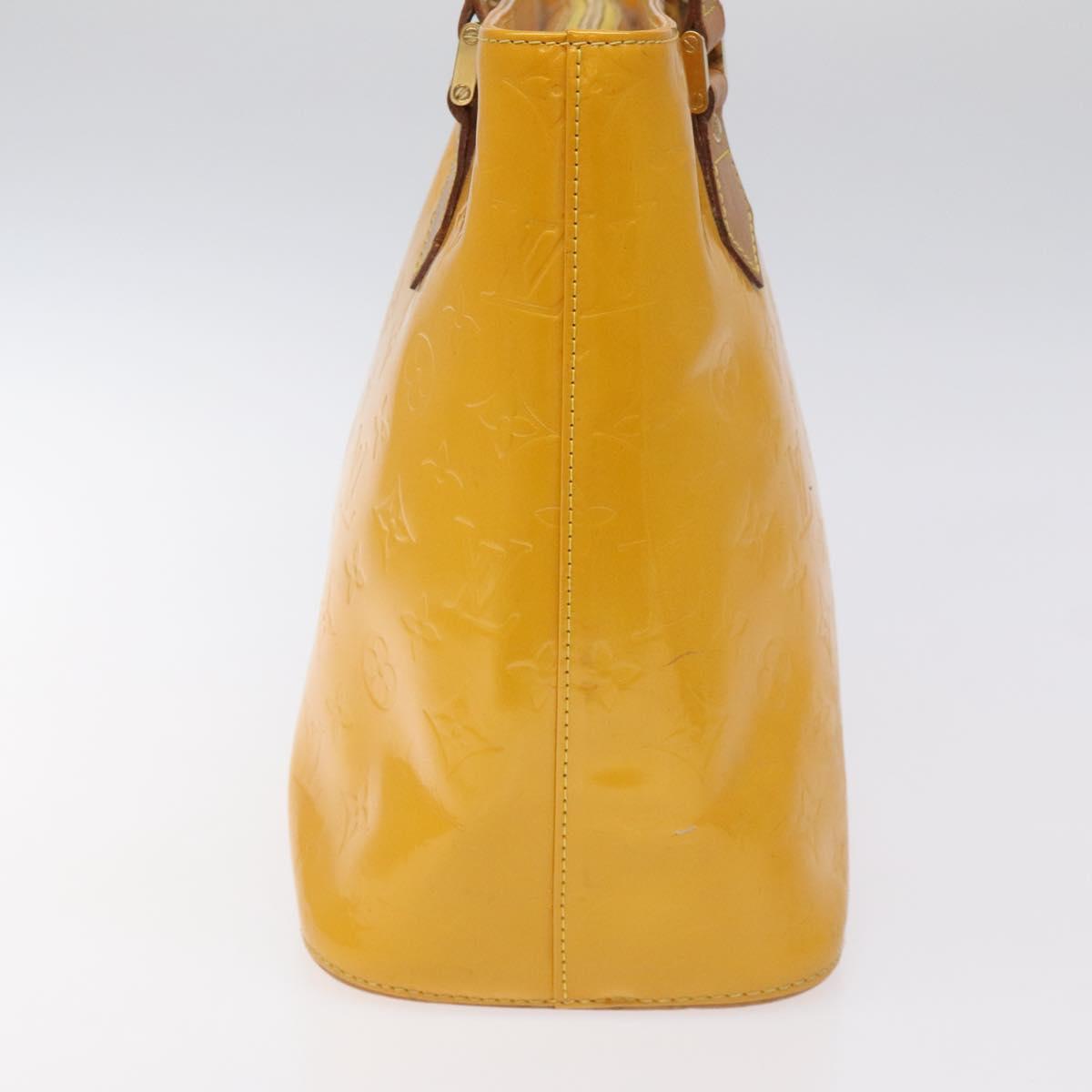LOUIS VUITTON Monogram Vernis Houston Hand Bag Jaune M91121 LV Auth EC113
