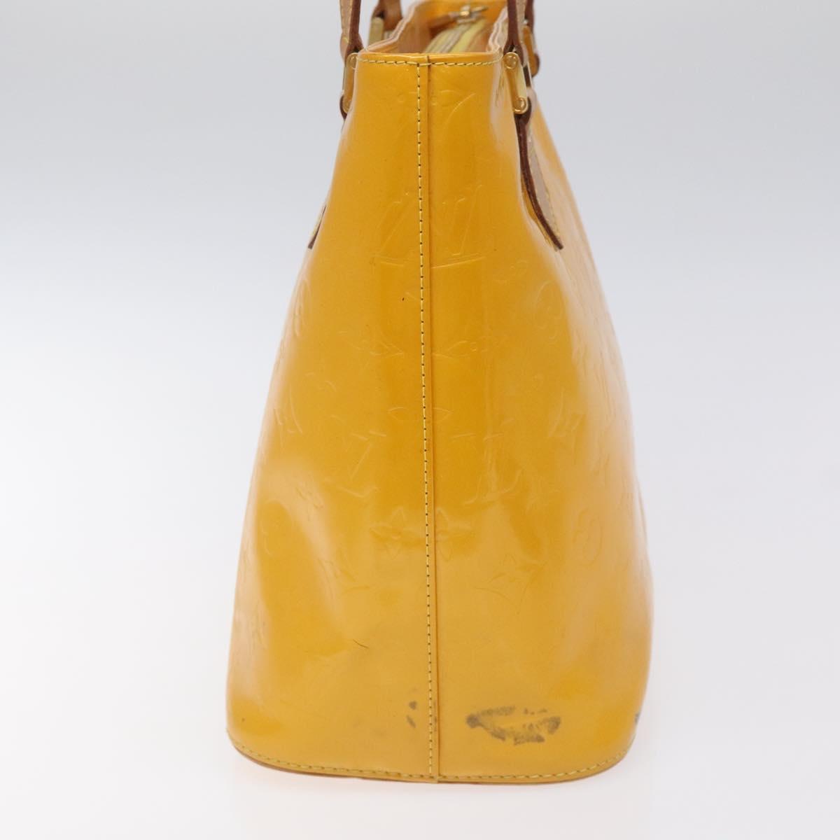LOUIS VUITTON Monogram Vernis Houston Hand Bag Jaune M91121 LV Auth EC113
