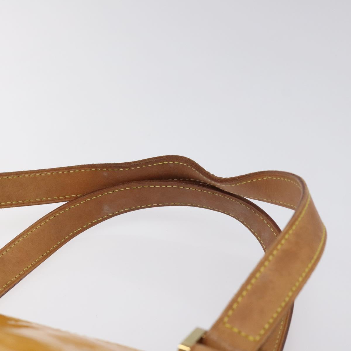 LOUIS VUITTON Monogram Vernis Houston Hand Bag Jaune M91121 LV Auth EC113