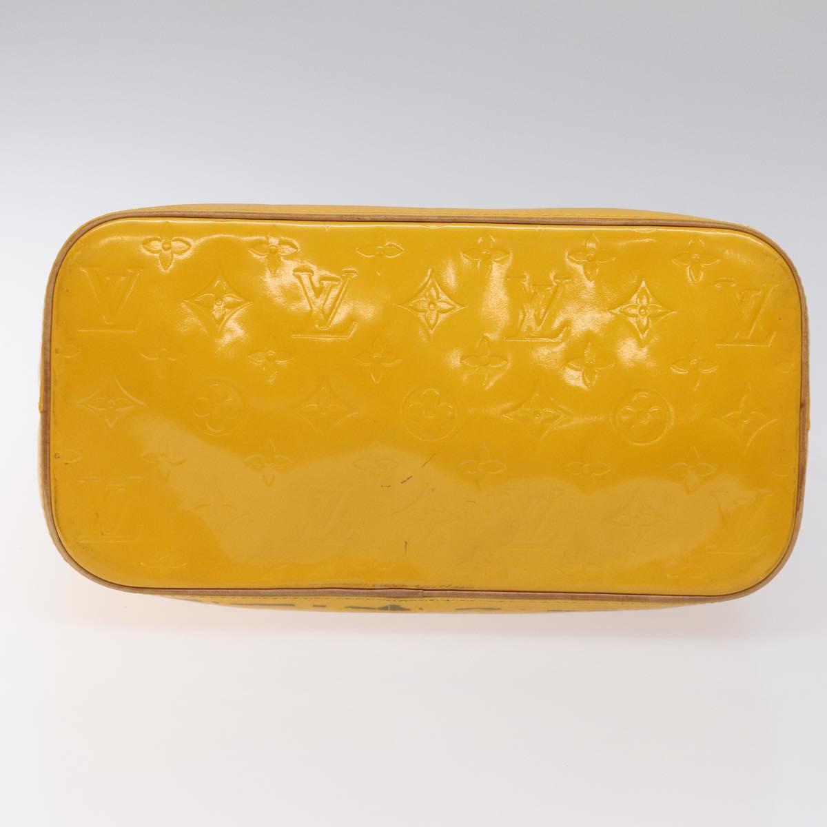 LOUIS VUITTON Monogram Vernis Houston Hand Bag Jaune M91121 LV Auth EC113