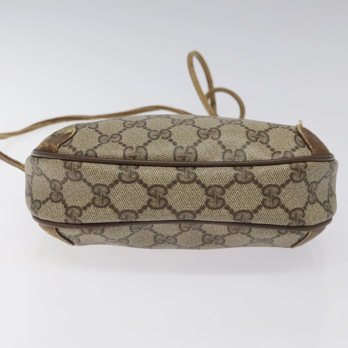 GUCCI GG Supreme Web Sherry Line Shoulder Bag PVC Beige 89 02 066 Auth EC117