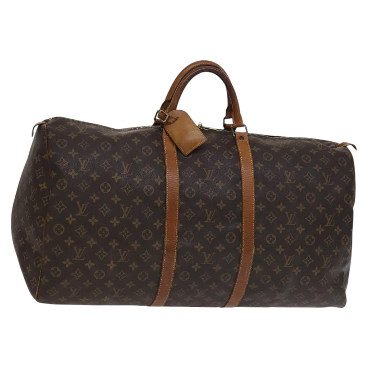 LOUIS VUITTON Monogram Keepall 60 Boston Bag M41422 LV Auth EC136