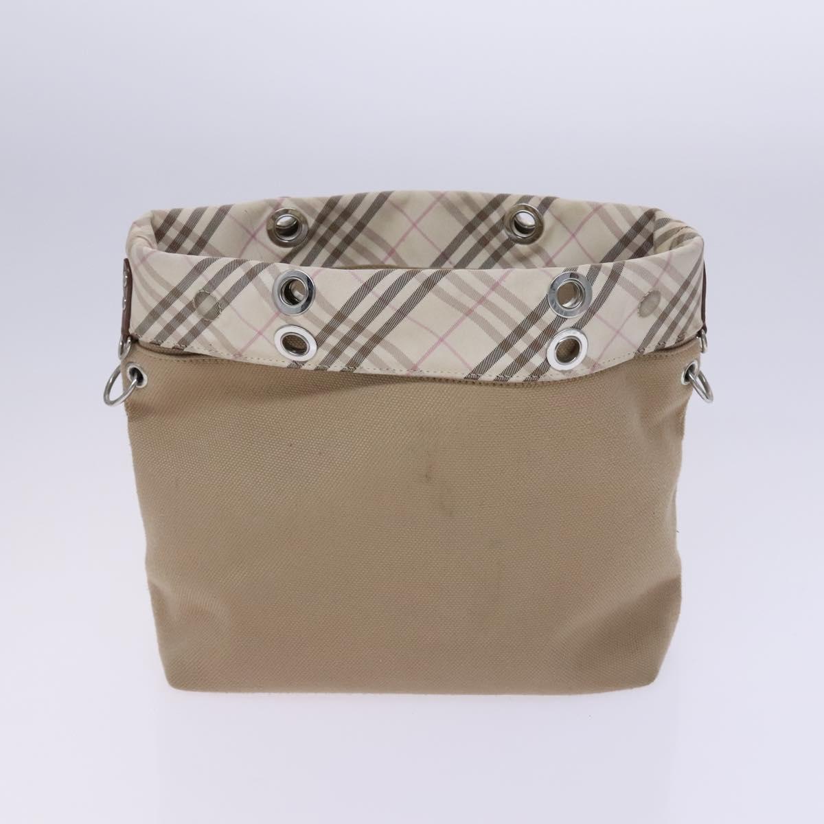 BURBERRY Nova Check Blue Label Shoulder Bag Canvas 3Set Beige Auth EC141