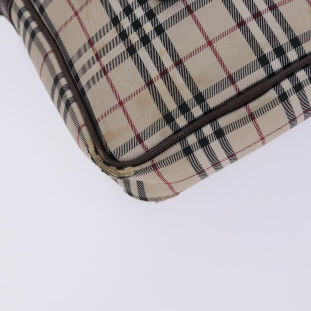 BURBERRY Nova Check Blue Label Shoulder Bag Canvas 3Set Beige Auth EC141