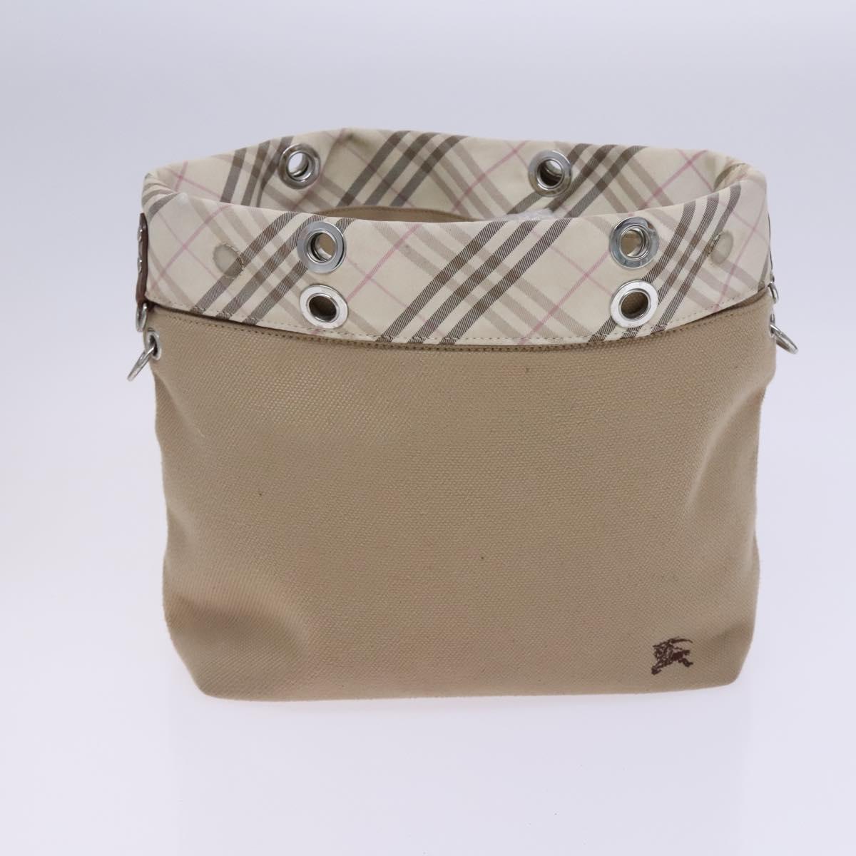 BURBERRY Nova Check Blue Label Shoulder Bag Canvas 3Set Beige Auth EC141