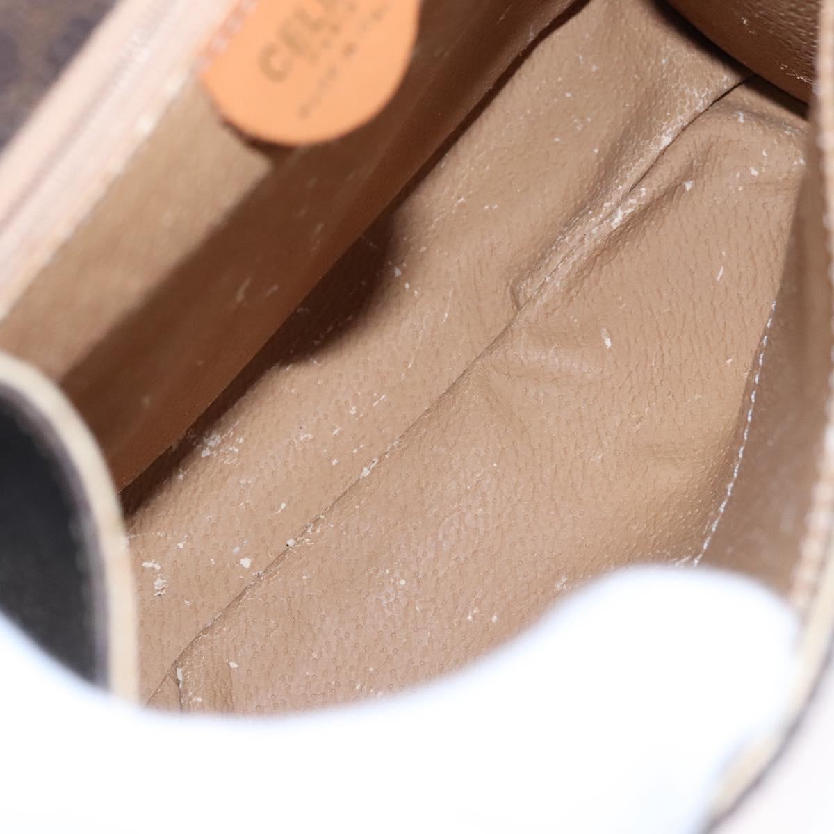 CELINE Macadam Canvas Hand Bag PVC Leather 2way Brown Auth EC148