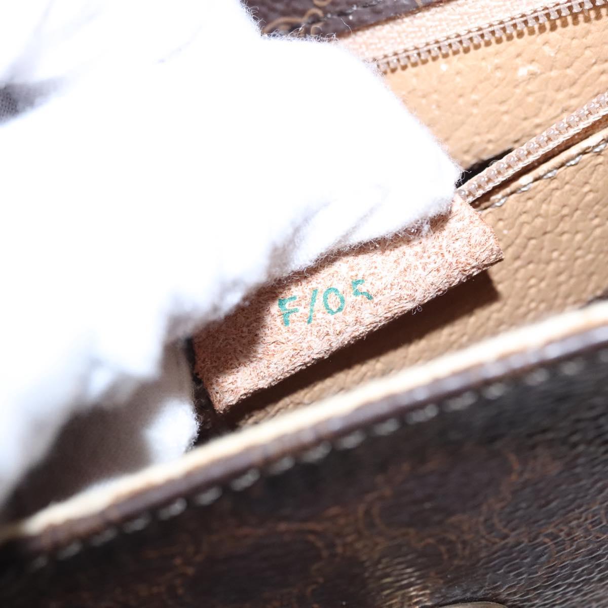 CELINE Macadam Canvas Hand Bag PVC Leather 2way Brown Auth EC148