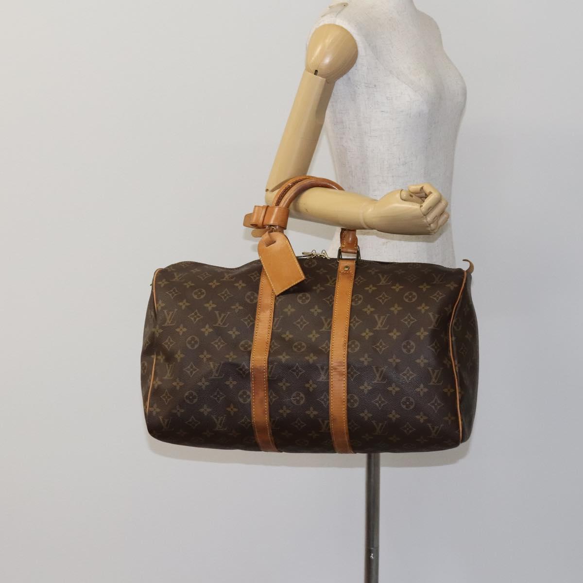 LOUIS VUITTON Monogram Keepall 45 Boston Bag M41428 LV Auth EC160