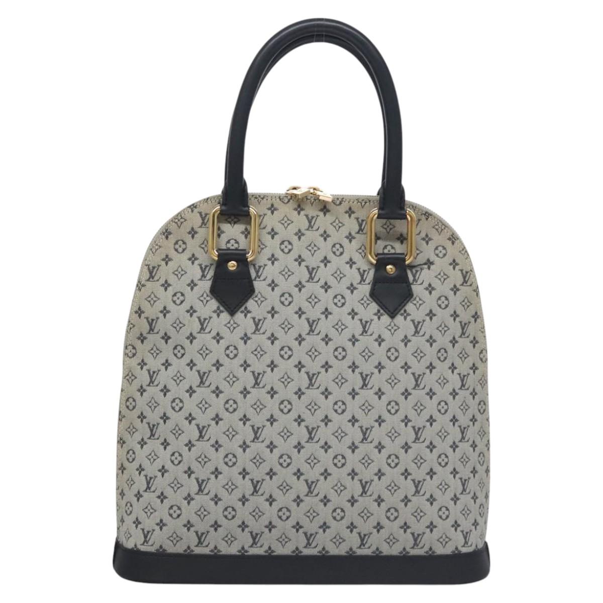 LOUIS VUITTON Monogram Mini Alma Haut Hand Bag Blue M92202 LV Auth EC183