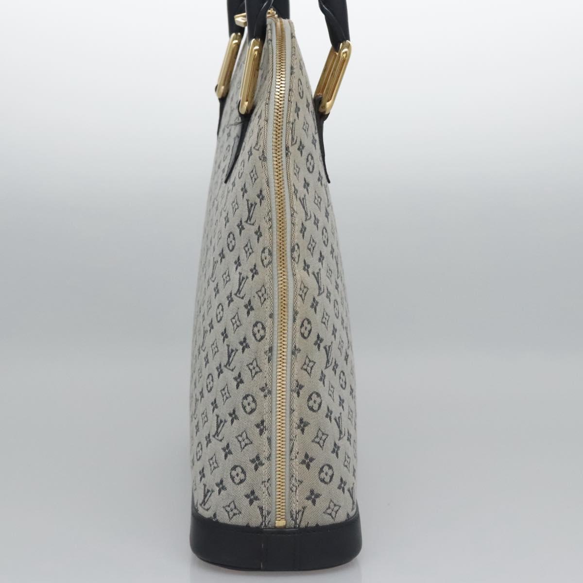 LOUIS VUITTON Monogram Mini Alma Haut Hand Bag Blue M92202 LV Auth EC183