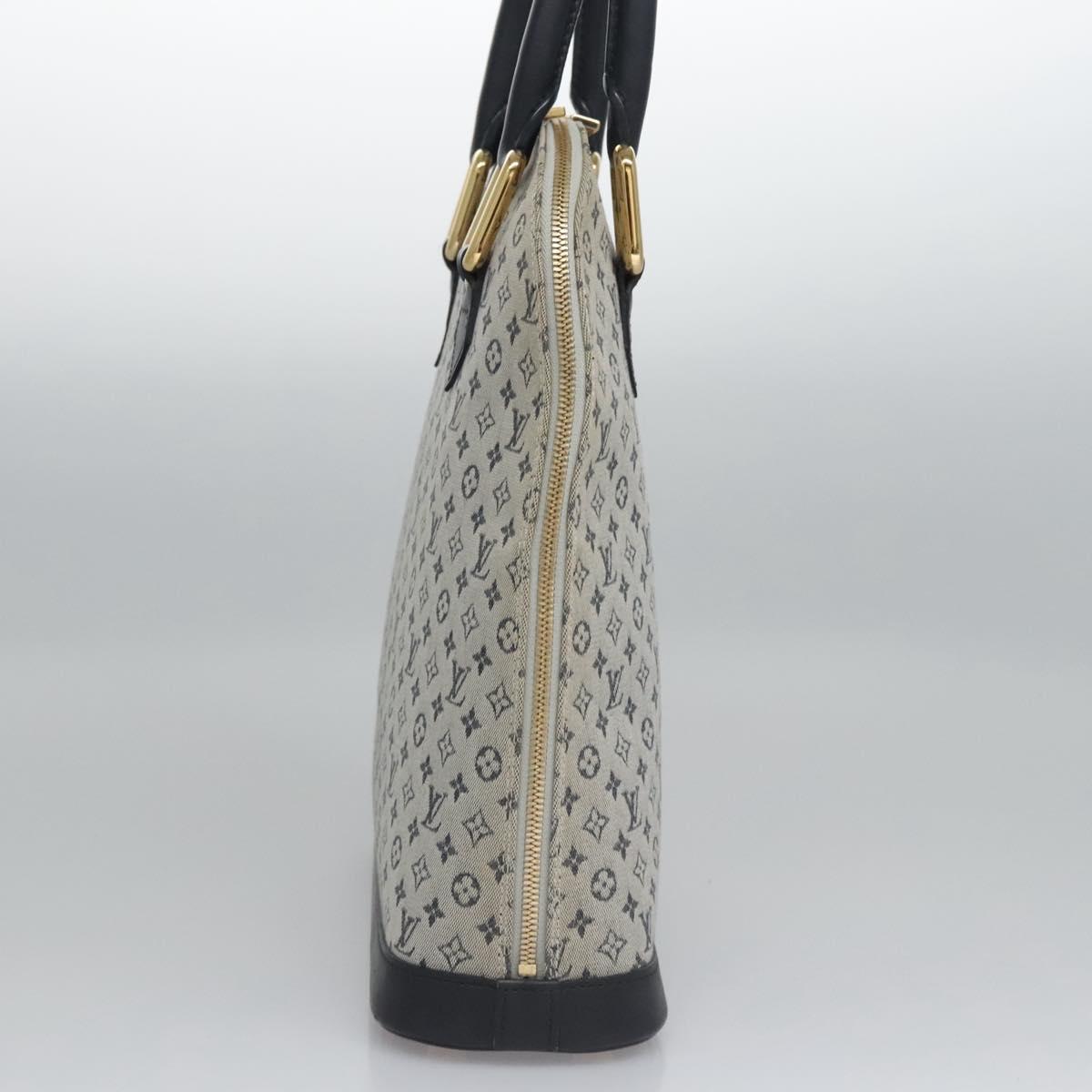 LOUIS VUITTON Monogram Mini Alma Haut Hand Bag Blue M92202 LV Auth EC183