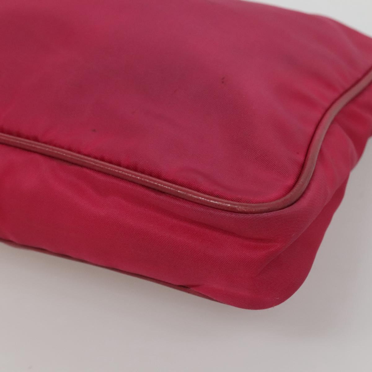 PRADA Shoulder Bag Nylon Pink Gold Auth EC191
