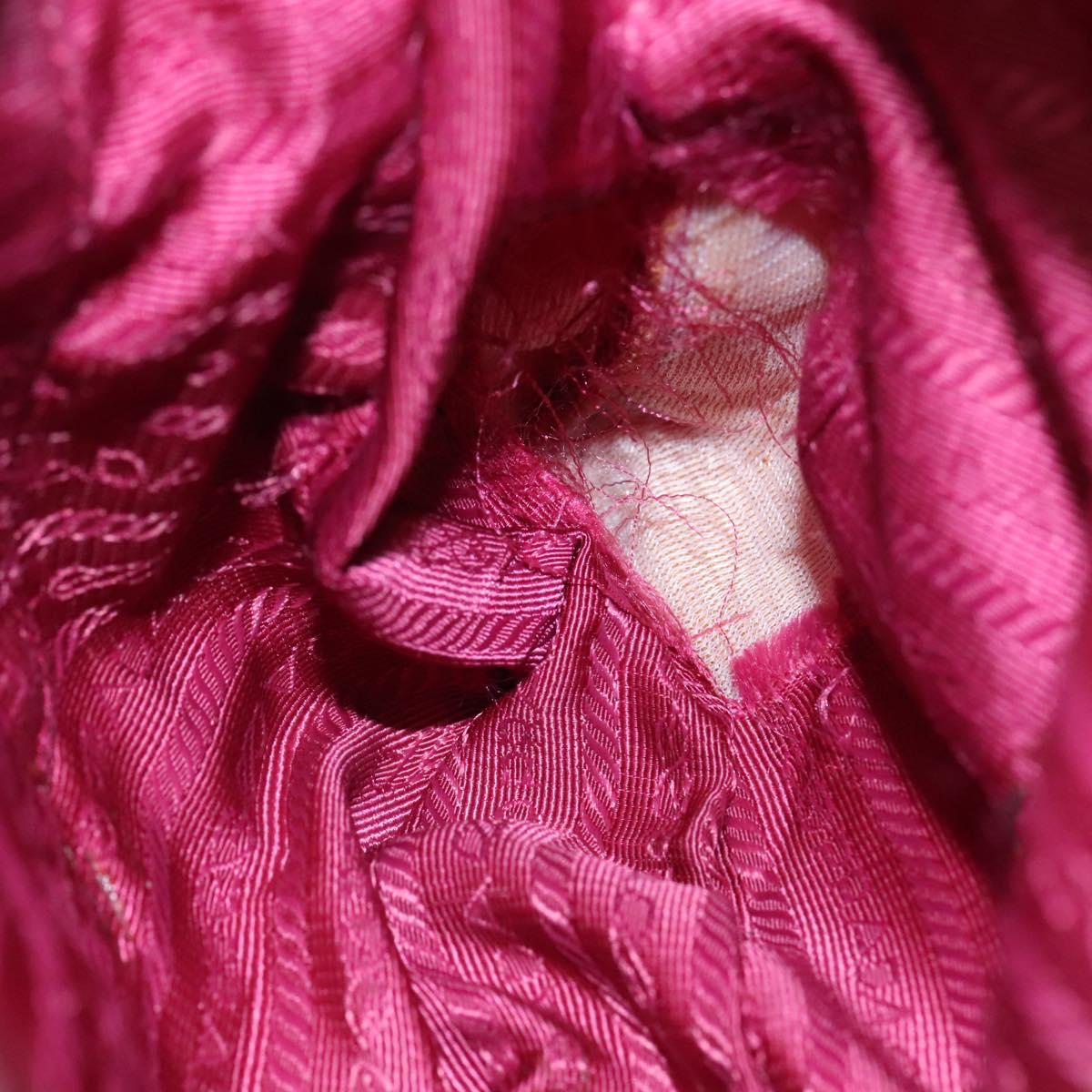 PRADA Shoulder Bag Nylon Pink Gold Auth EC191