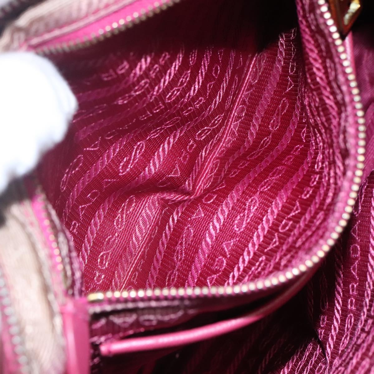 PRADA Shoulder Bag Nylon Pink Gold Auth EC191