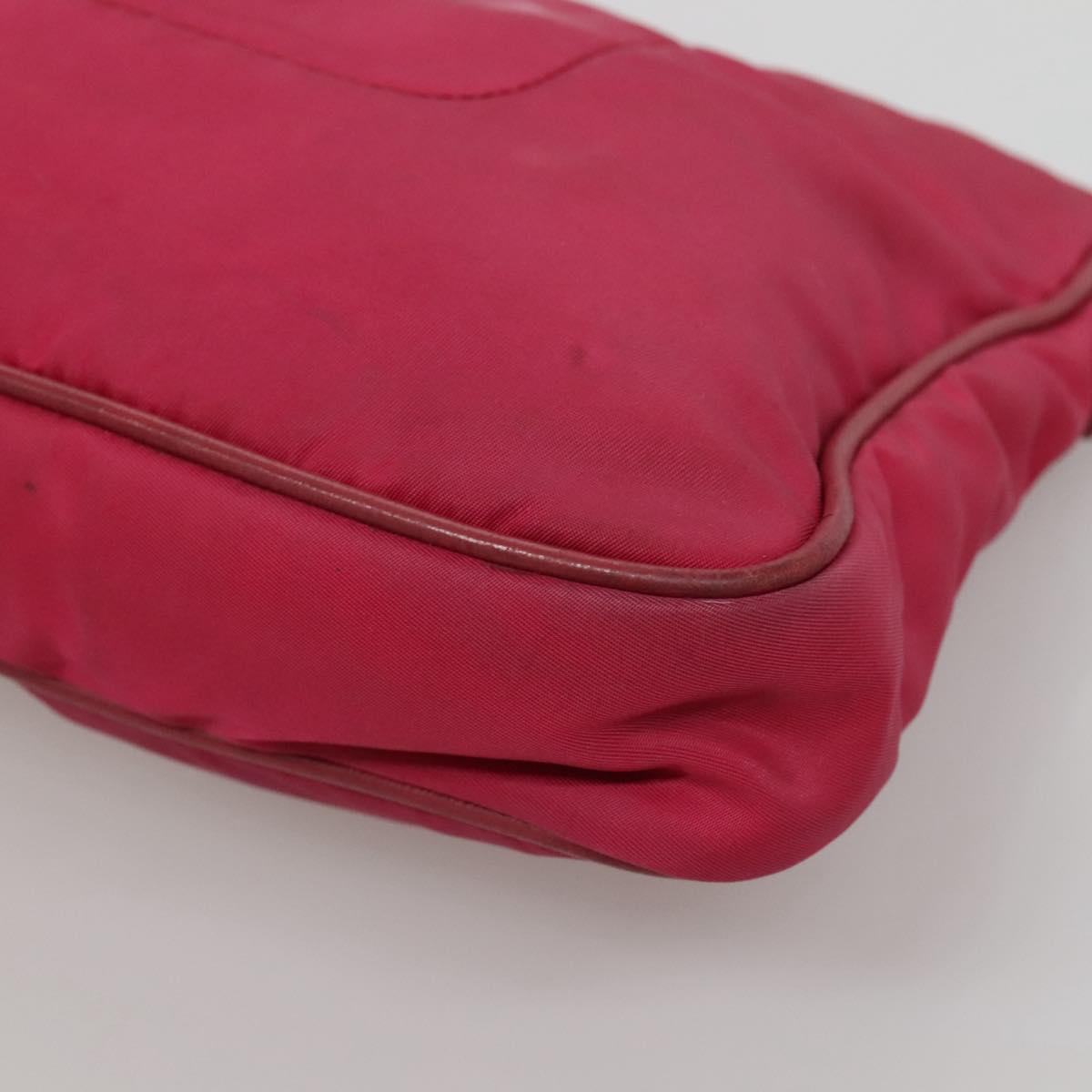 PRADA Shoulder Bag Nylon Pink Gold Auth EC191