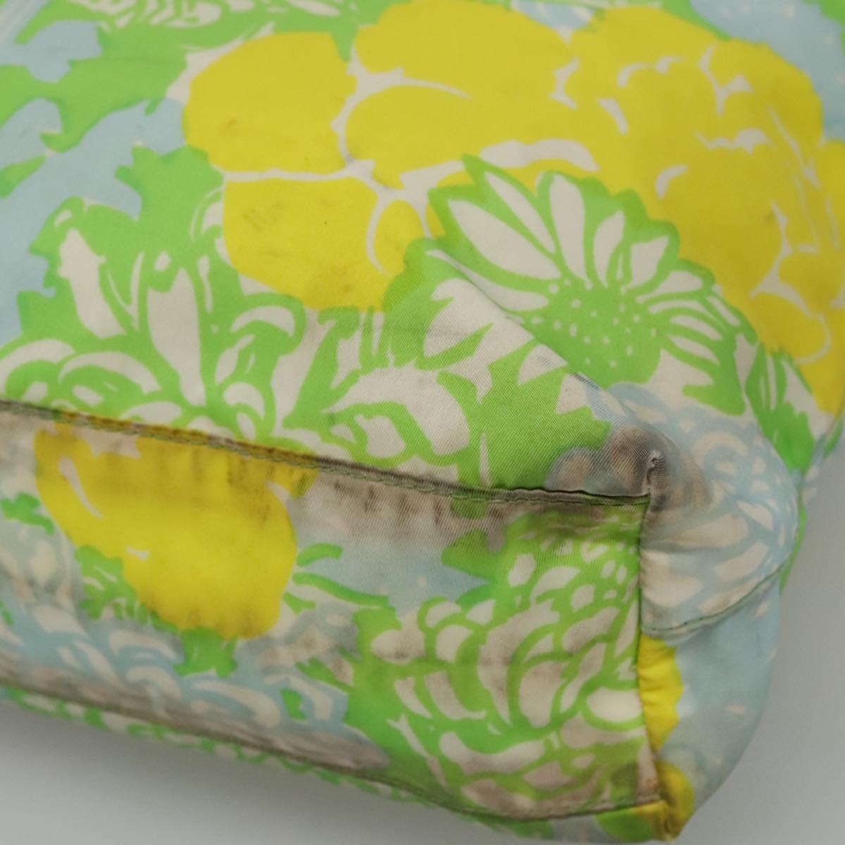 PRADA Tote Bag Nylon Yellow Gold Auth EC197