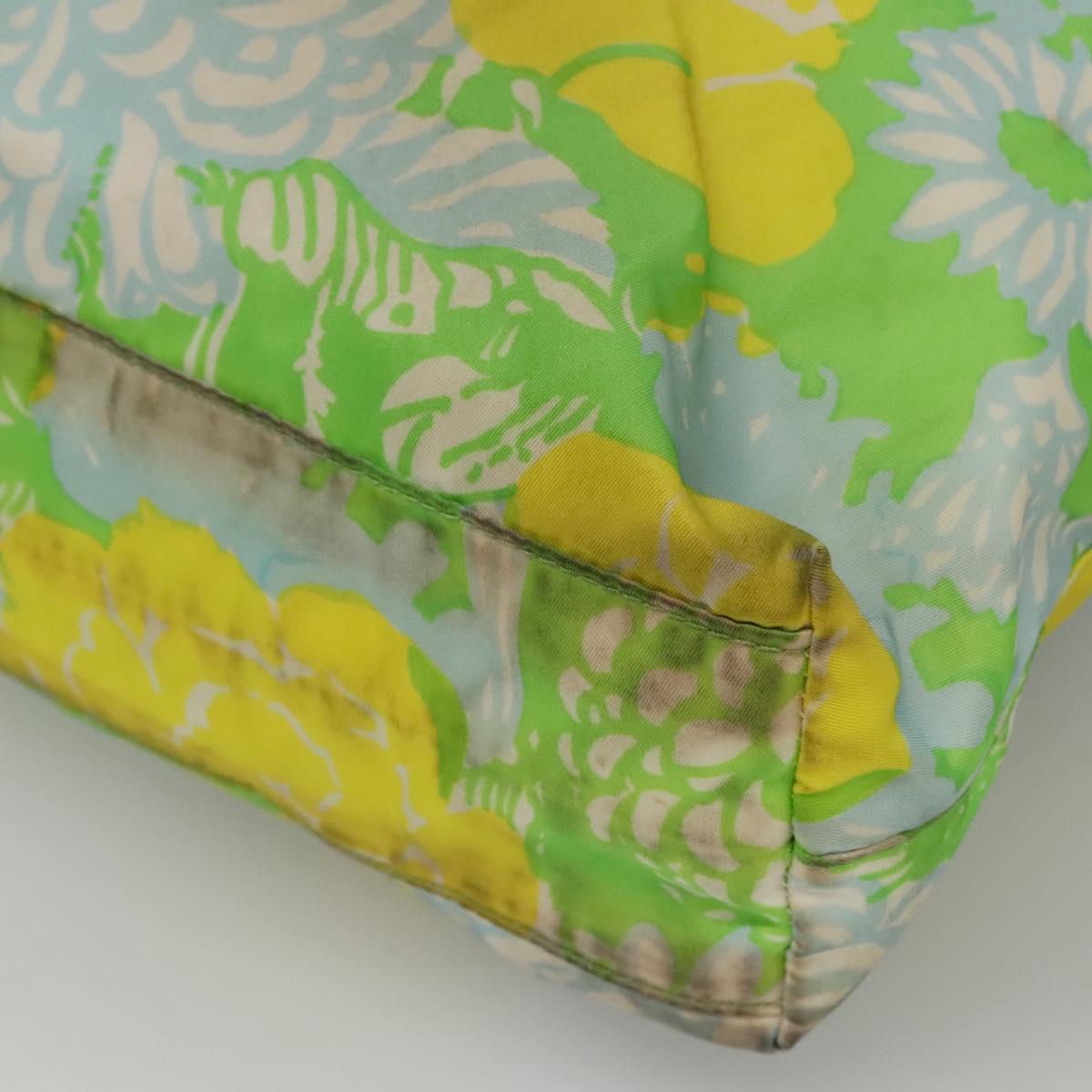 PRADA Tote Bag Nylon Yellow Gold Auth EC197