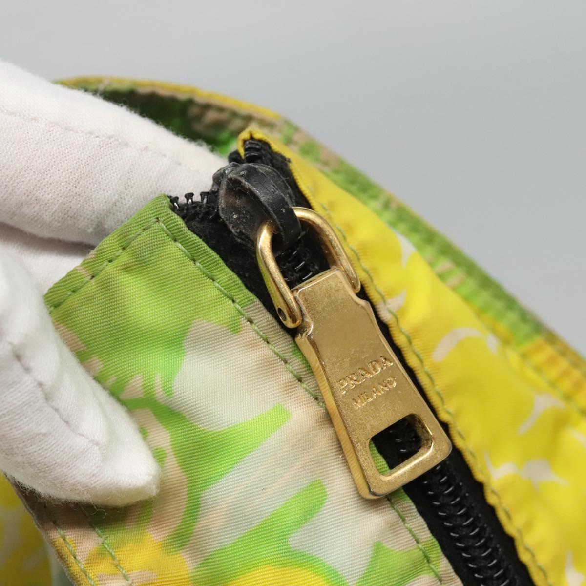 PRADA Tote Bag Nylon Yellow Gold Auth EC197
