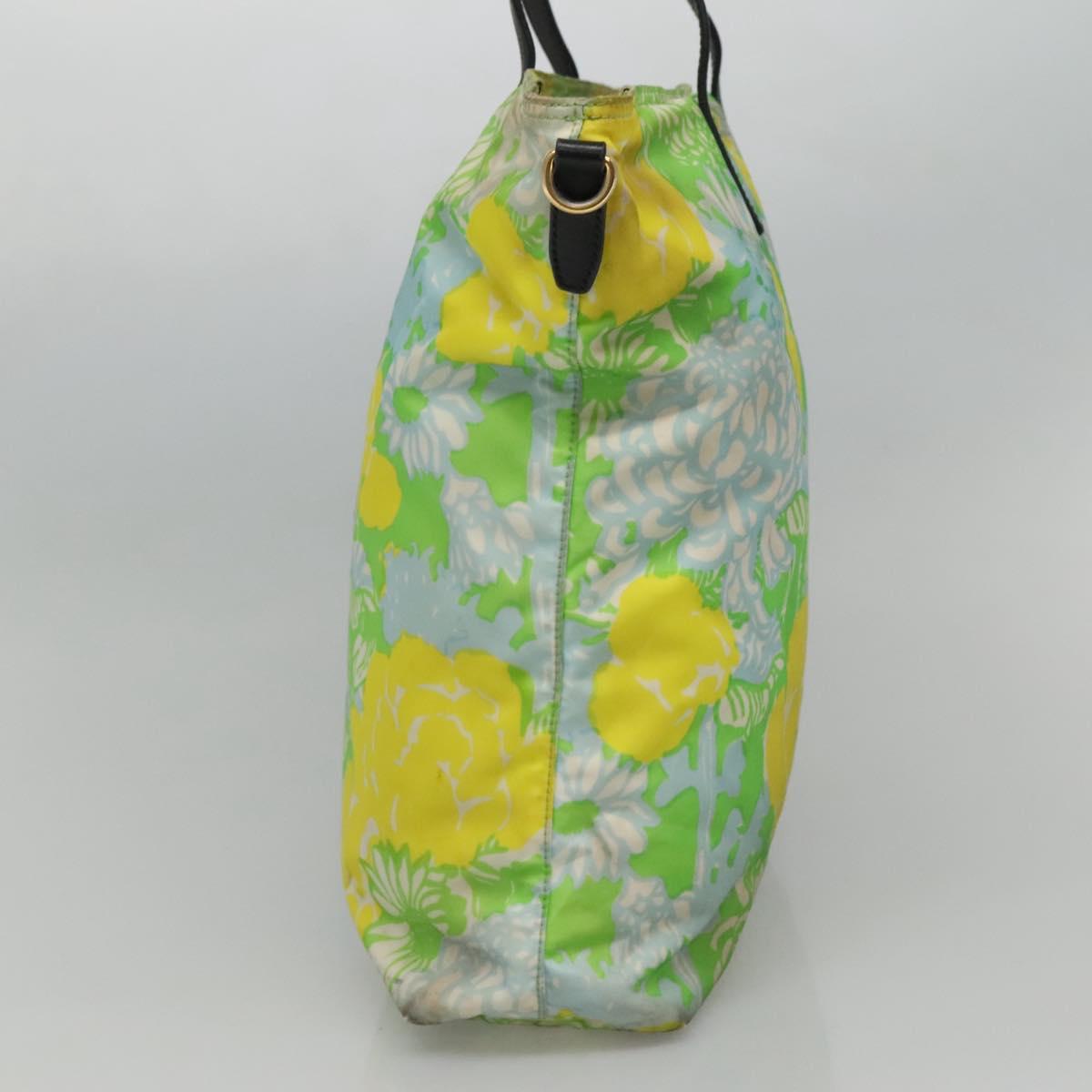 PRADA Tote Bag Nylon Yellow Gold Auth EC197