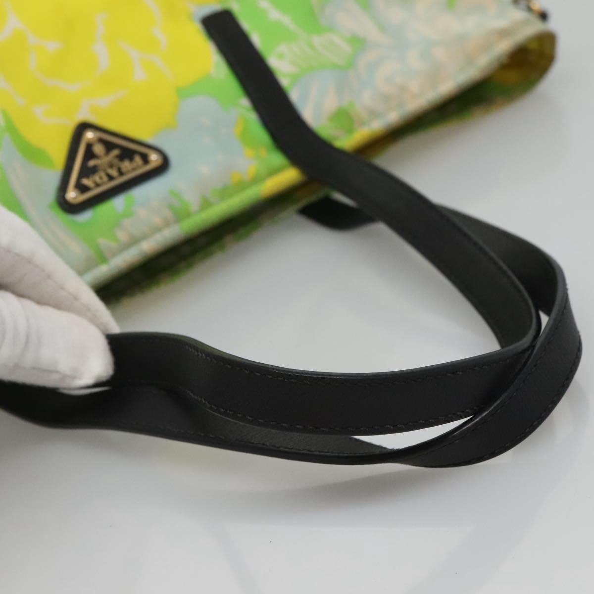 PRADA Tote Bag Nylon Yellow Gold Auth EC197