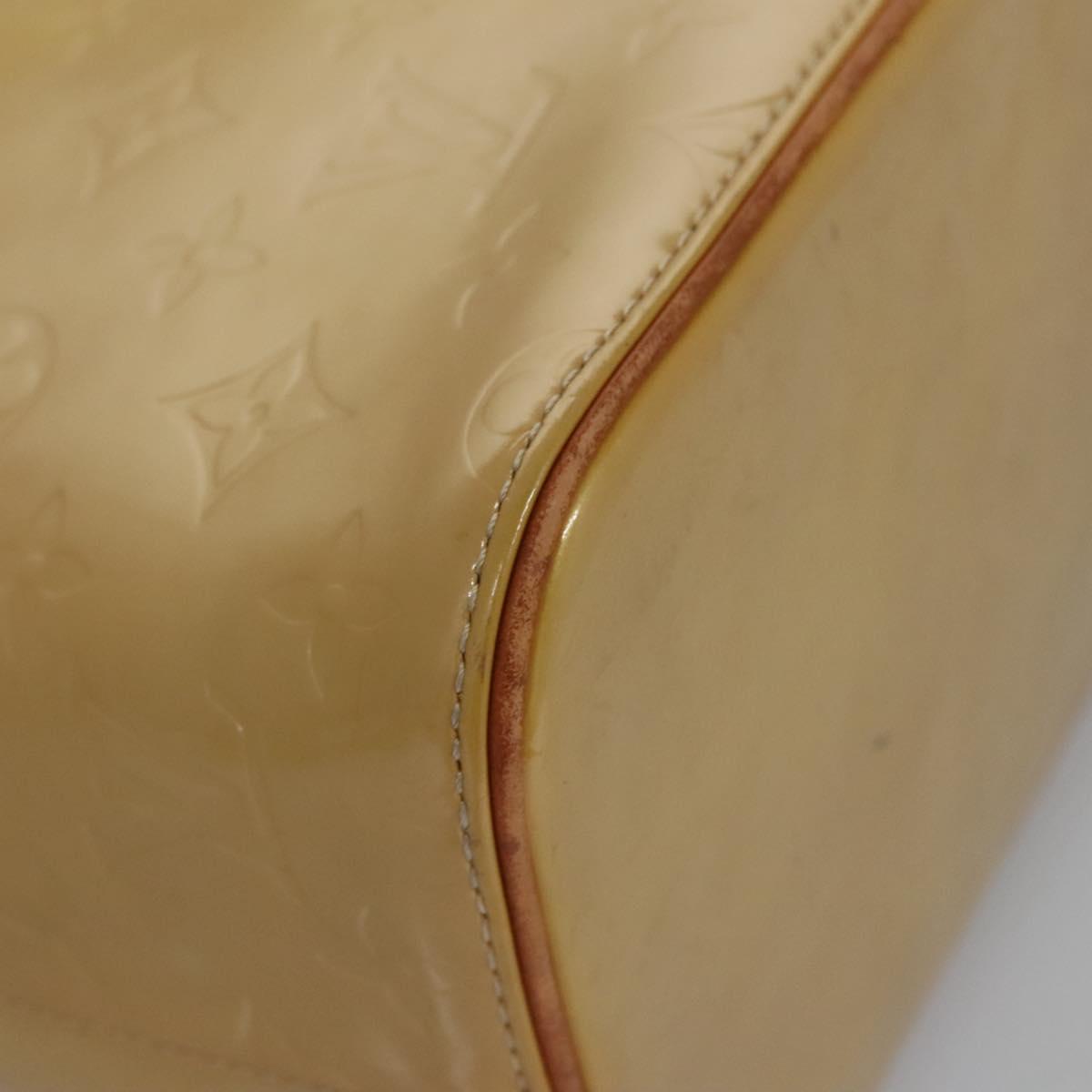 LOUIS VUITTON Monogram Vernis Houston Hand Bag Beige M91004 LV Auth EC214