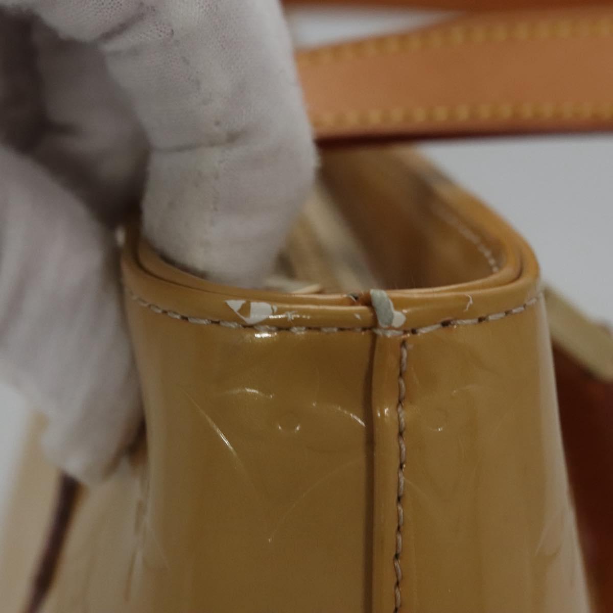 LOUIS VUITTON Monogram Vernis Houston Hand Bag Beige M91004 LV Auth EC214