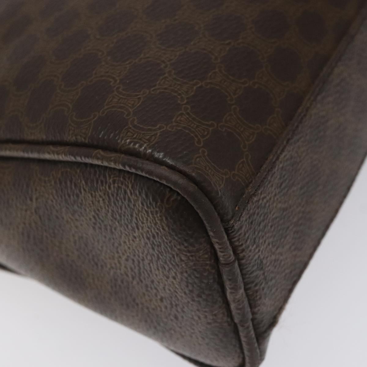 CELINE Macadam Canvas Hand Bag PVC Leather Brown Auth EC224